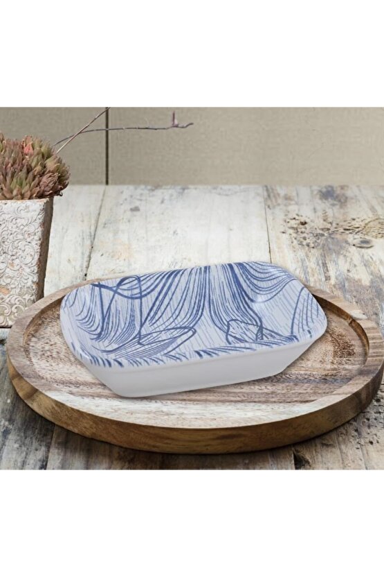 2 Li Kayık Dıkdortgen 13 Cm Mat Beyaz