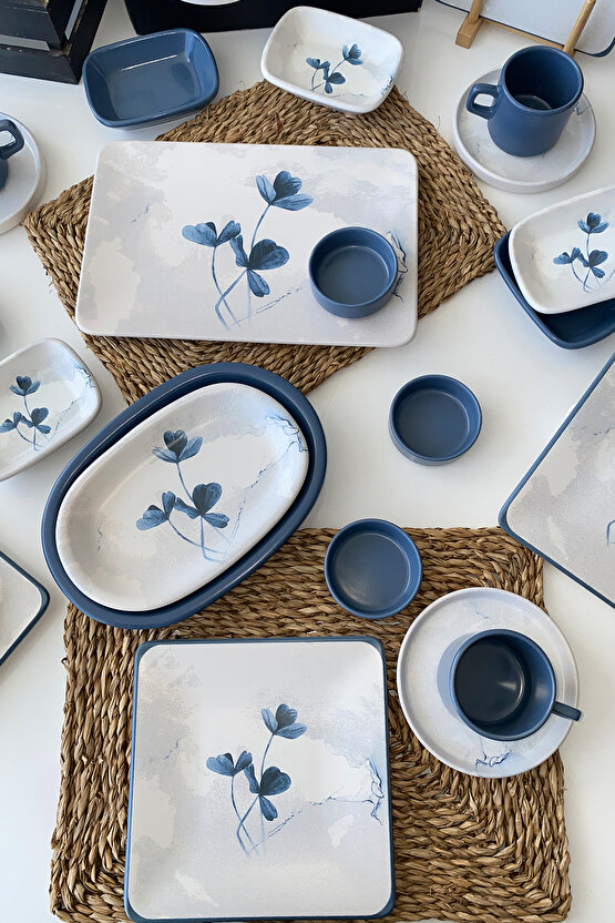 Blue Magic Kare 30 parça 6 kişilik Kahvaltı Takımı