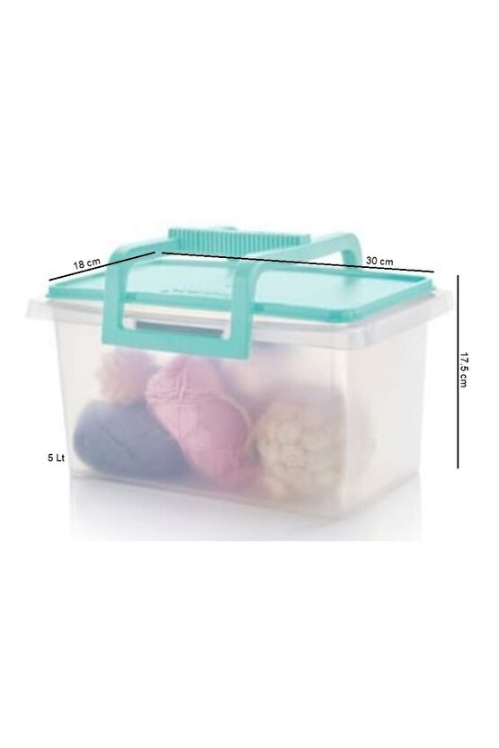Çok Amaçlı Saklama Kabı Dikdörtgen 5 lt Mint