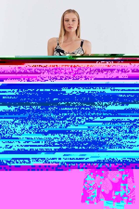 Askılı Viscon Elbise - Siyah