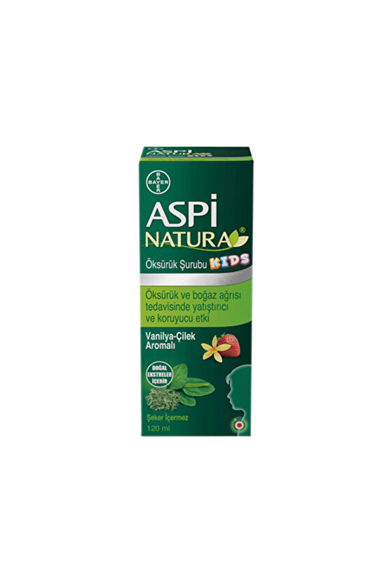 Aspi Natura Kids Şurubu Vanilya Çilek Aromalı 120 ml