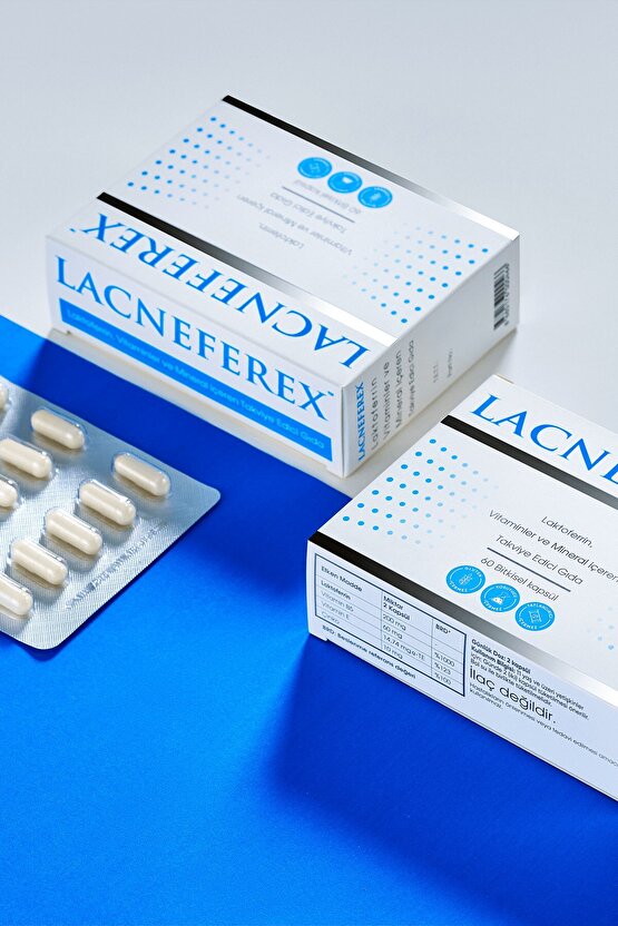Lacneferex™ Laktoferrin, Vitaminler ve Mineral içeren Takviye Edici Gıda 60 Kapsül