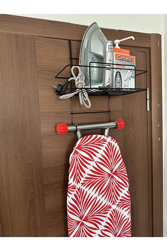 KAPI ARKASI   ÜTÜ VE ÜTÜ MASASI ASKISI ÜTÜ DÜZENLEYİCİ RAF- SİYAH  ÜTÜ Banyo Düzenleyici