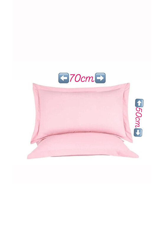 %100 COTTON PEMBE YASTIK KILIFI (2 ADET)