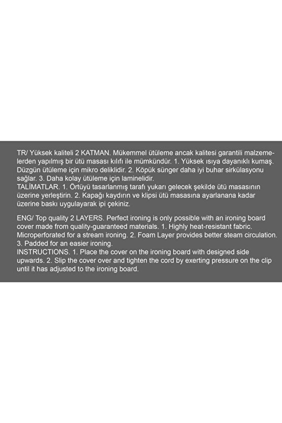 Avantajpaket: Optimum Ütü Masası Kılıfı Ayarlanabilir Ütü Masası Keçesi