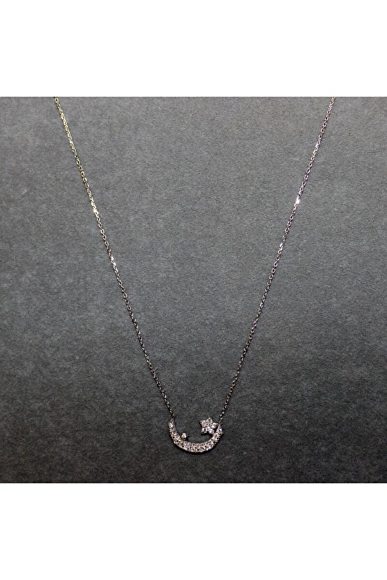 Taşlı Ay Yıldız Kolye