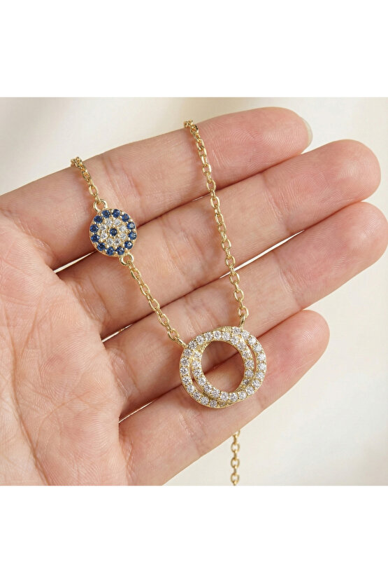 Taşlı Halka Kolye