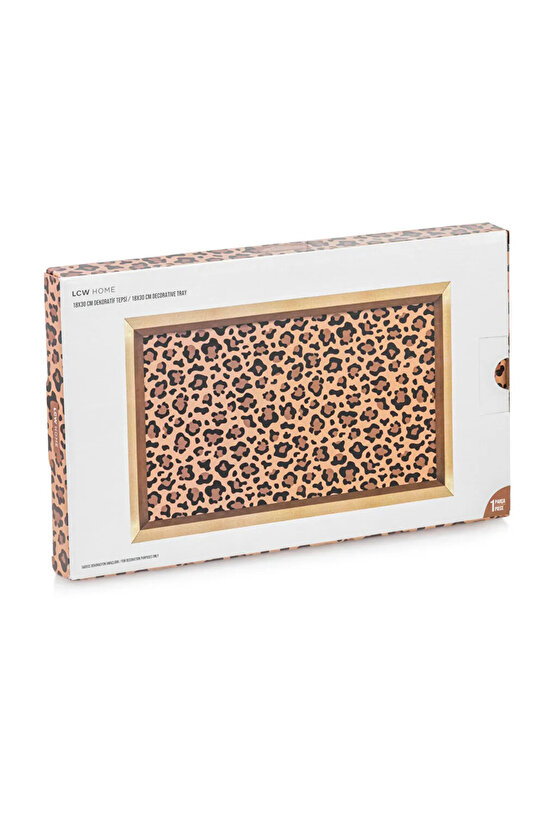 LCW HOME Karışık Leopar Desenli Dekoratif Tepsi 30 Cm