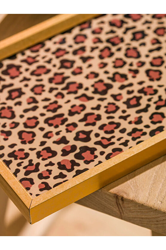 LCW HOME Karışık Leopar Desenli Dekoratif Tepsi 30 Cm