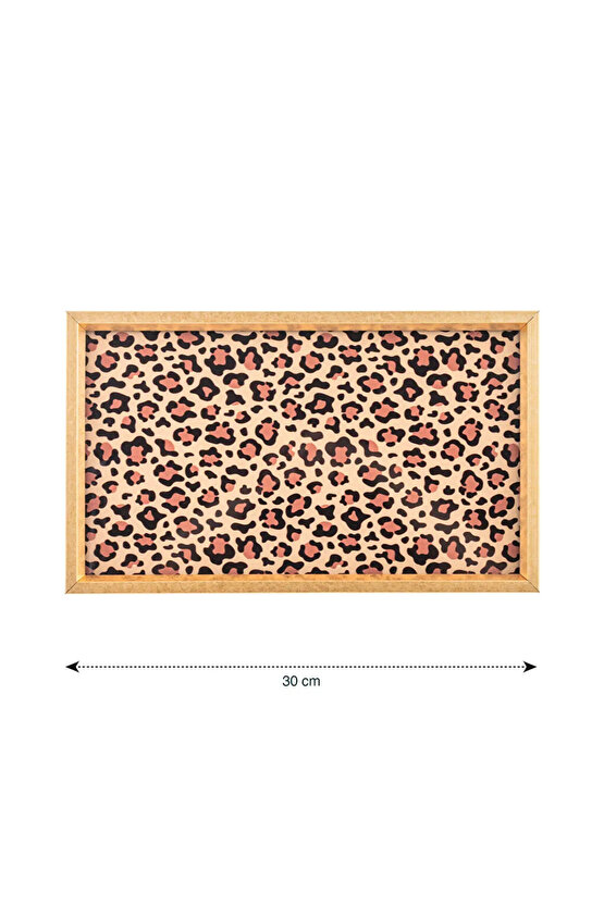 LCW HOME Karışık Leopar Desenli Dekoratif Tepsi 30 Cm