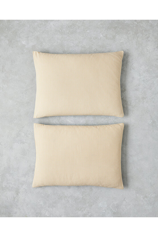 Petit Check Pamuklu 2li Yastık Kılıfı 50x70 cm Sarı-Yeşil