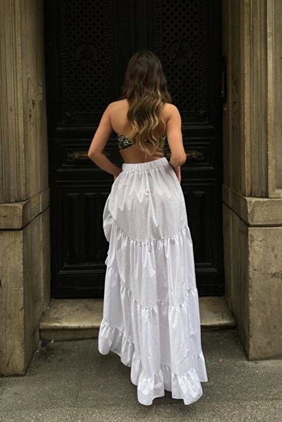 Audrey Fıfrlı Yırtmaç Detay Etek 4037