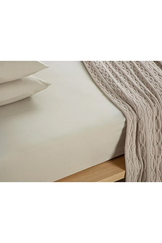 Novella Premium Soft Cotton Tek Kişilik Lastikli Çarşaf Tkm 100x200 Cm Bej