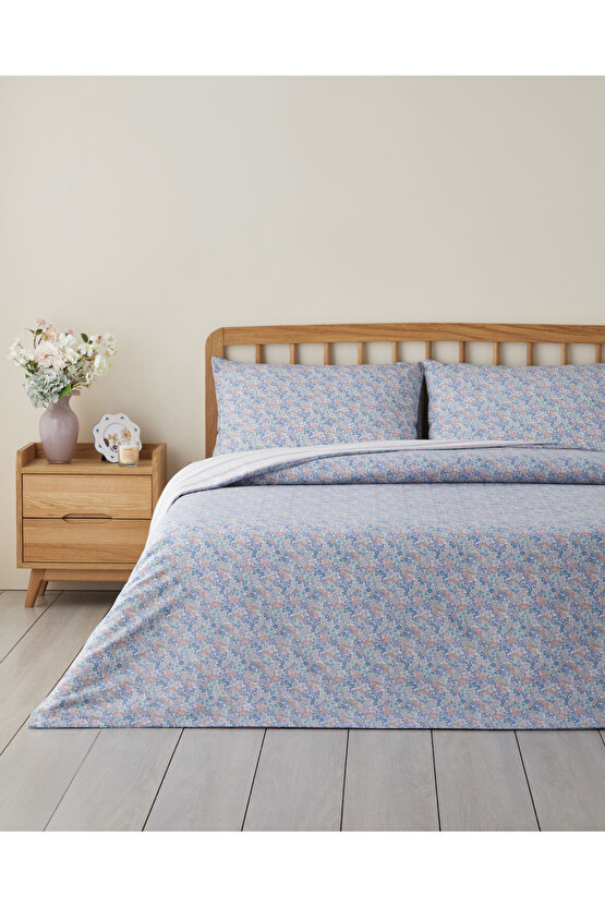 Bloss Mist Pamuklu Çift Kişilik Nevresim Seti 200x220 cm Lila