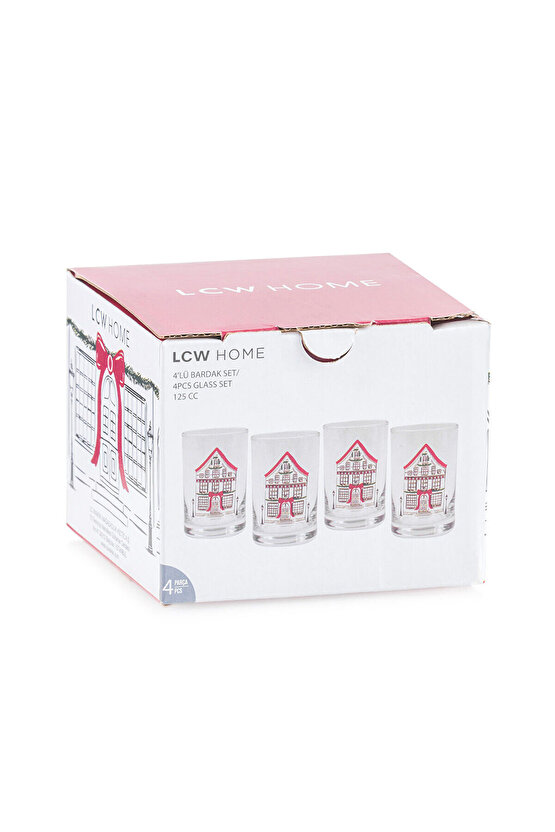 Karişik Baskılı Cam Bardak Seti 4lü 125 ml