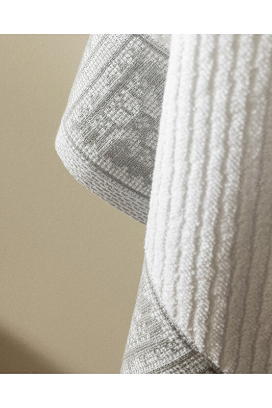 Zeste %100 Pamuk Banyo Havlusu - BeyazGri