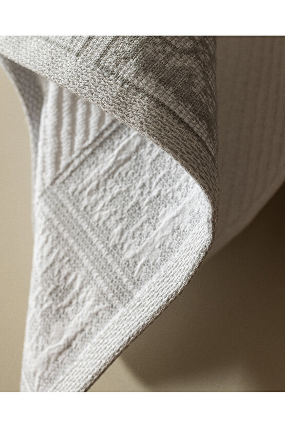 Zeste %100 Pamuk Banyo Havlusu - BeyazGri