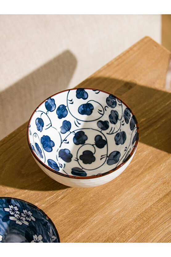 Mavi Çiçekli Seramik Kase 2li