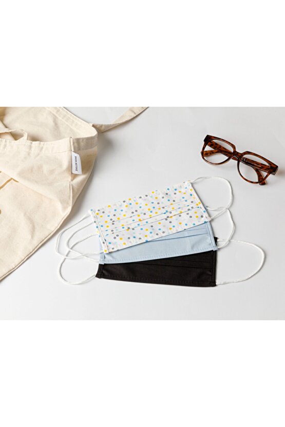 Cool Chıc Pamuk Maske 9,5x18 Cm Sarı - Mavi