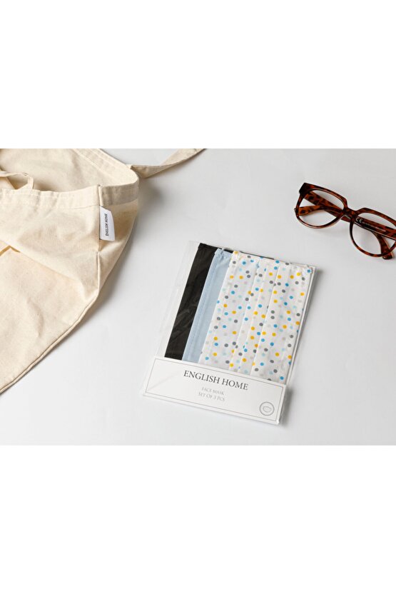 Cool Chıc Pamuk Maske 9,5x18 Cm Sarı - Mavi