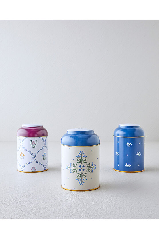 Linda Teneke 3lü Kavanoz 0,6 L Renkli