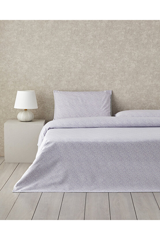 Lush Blooms Kolay Ütülenir Tek Kişilik Nevresim Takımı 160x220 cm Lila-Yeşil