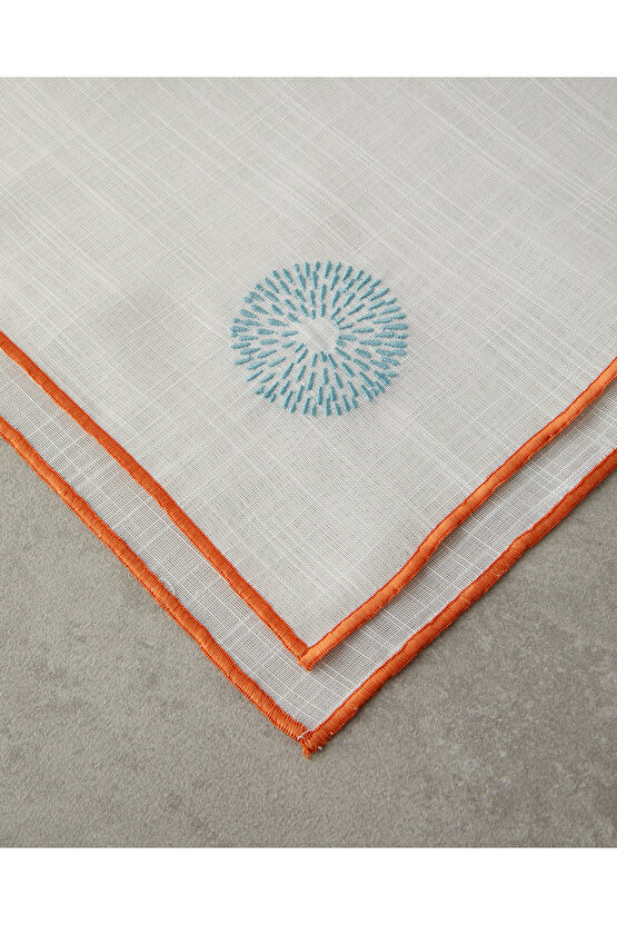 Coachella Splash Polyester 2li Misafir Peçetesi 40x40 Krem-Turuncu