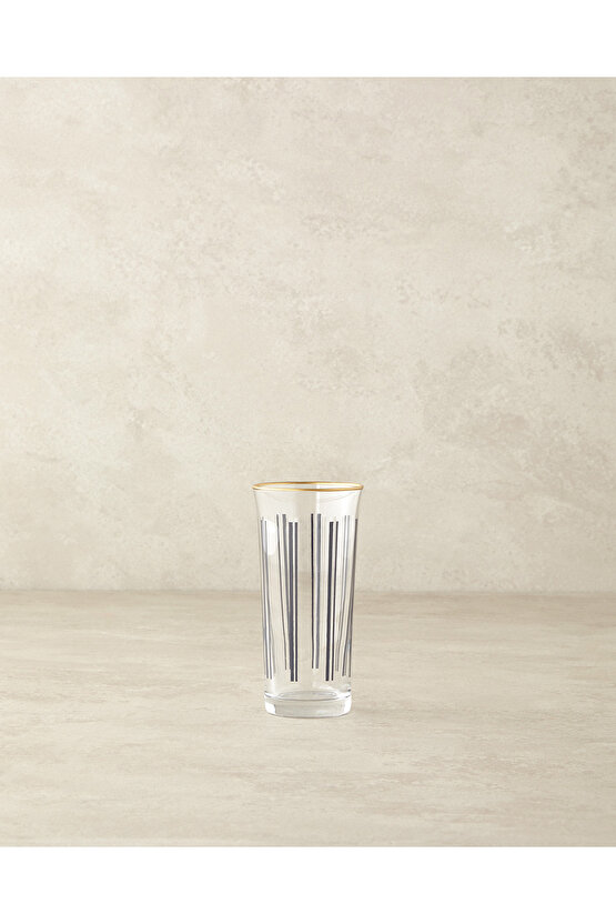 Modern Line Cam 3lü Kahve Yanı Su Bardağı Siyah