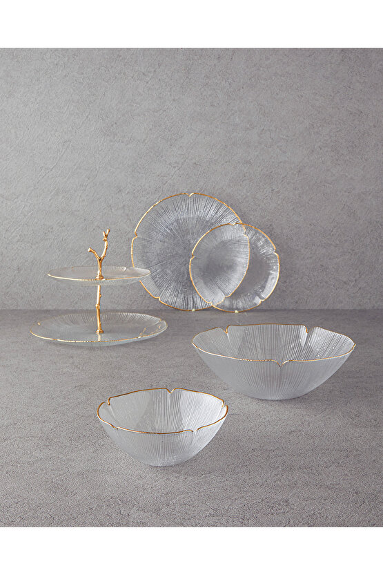 Siana Cam Katlı Servis Gold