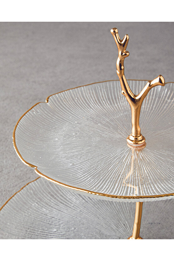 Siana Cam Katlı Servis Gold