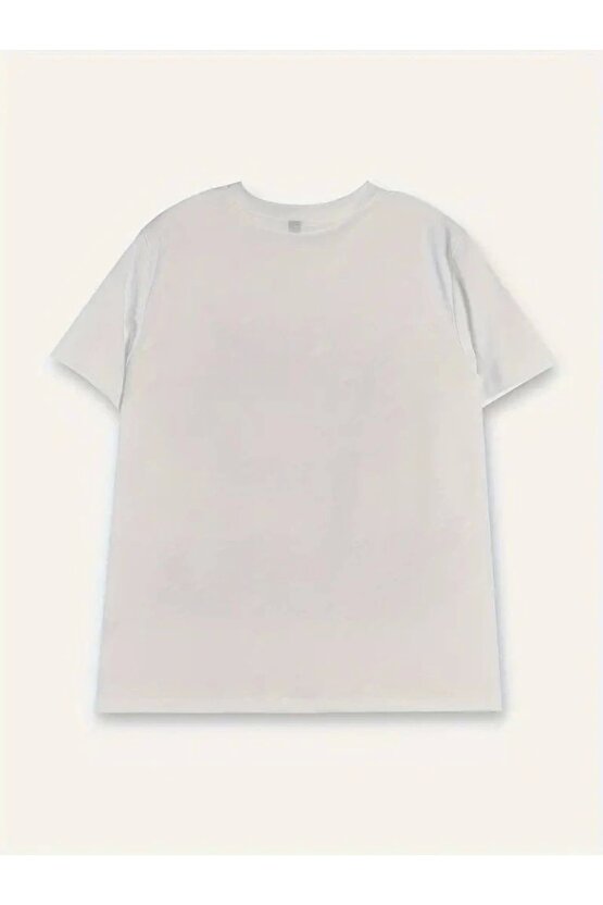 Kadın Kısa Kollu Bisiklet Yaka Kedi Baskılı Süprem Bluz