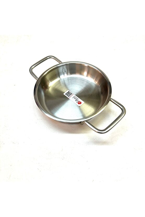 Paslanmaz Çelik Yapıştırmaz Kalın Taban Dik Yumurta Sahanı 16 Cm