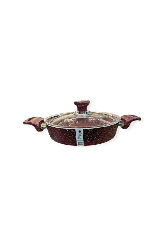 Döküm Granit Kapaklı Yumurta Sahanı 20 Cm Kırmızı