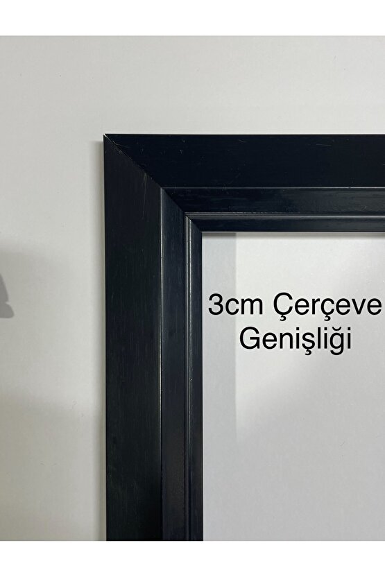 Siyah Çerçeveli Duvar Aynası & Boy Aynası-Özel Ölçü Seçenekleri-3cm Çerçeve Genişliği