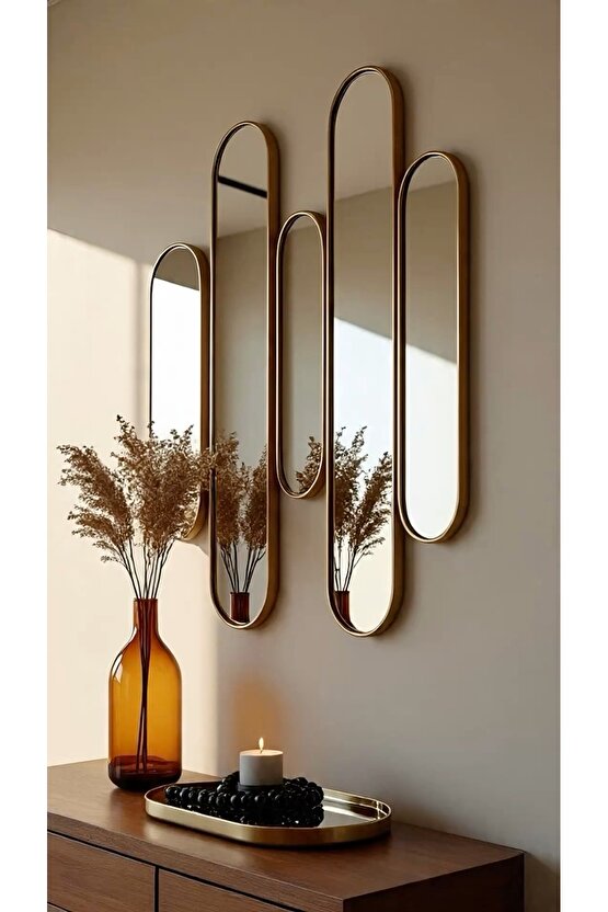 100x80 cm Oval Konsol Aynası Lüks Ayna  Parçalı Ayna Set Ayna