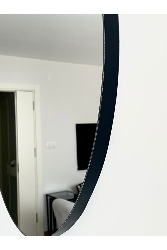 80x60 ASİMETRİK SİYAH ÇERÇEVELİ AYNA