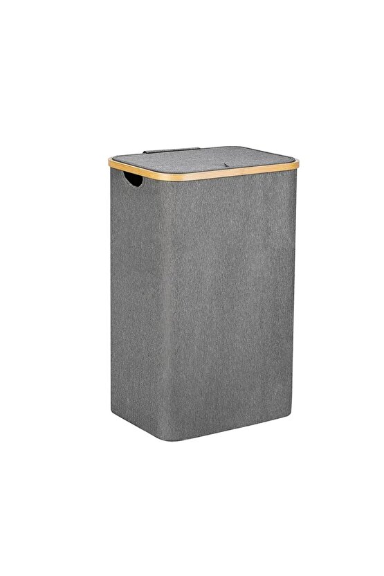 BAMBU KENARLI KUMAŞ KATLANABİLİR 70 LT ÇAMAŞIR SEPETİ 44X33X60 CM