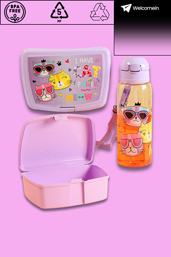 Çocuk Okul Beslenme Yemek Seti Saklama Kabı 500ml Suluklu Öğrenci Mataralı Sağlam BPA’sız