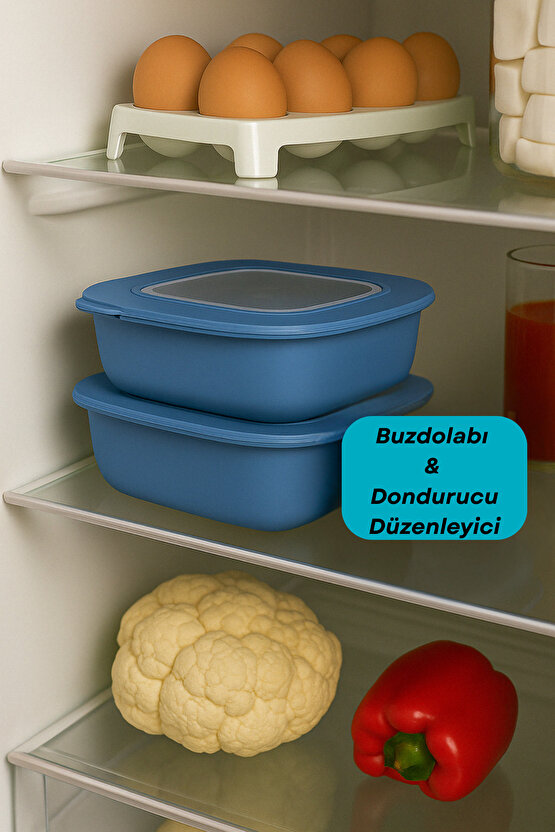 3lü Renkli Kilitli Kapaklı Saklama Kabı Difrize Mikrodalga ve Buzdolabı Uyumlu Düzenleyici Elegant