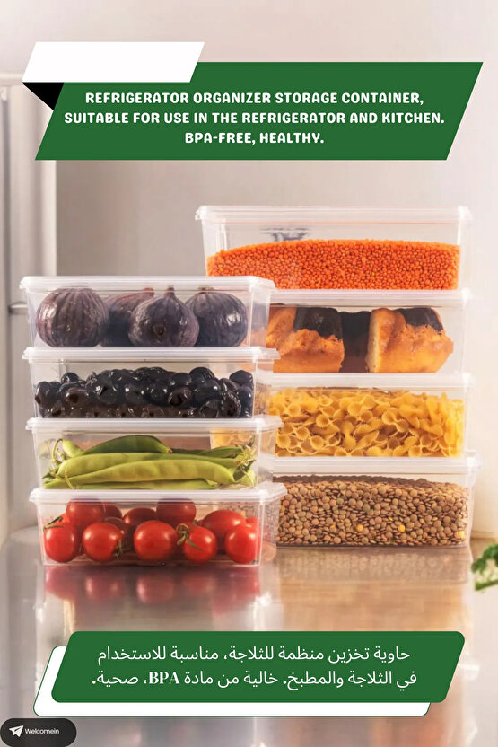 5 Adet 2lt. Kendinden Kapaklı Derin Dondurucuya Uygun Saklama Kabı Düzenleyici (2000 ML)