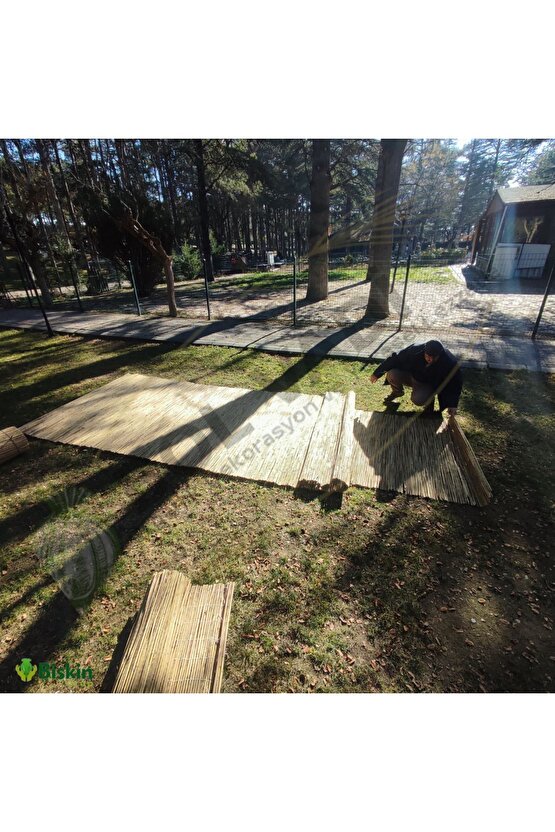 120cm X 200cm Afyonkarahisardan Misina Ipli Doğal Bambu Kamış Çit,bahçe Çiti,hasır Çit, Gölgelik