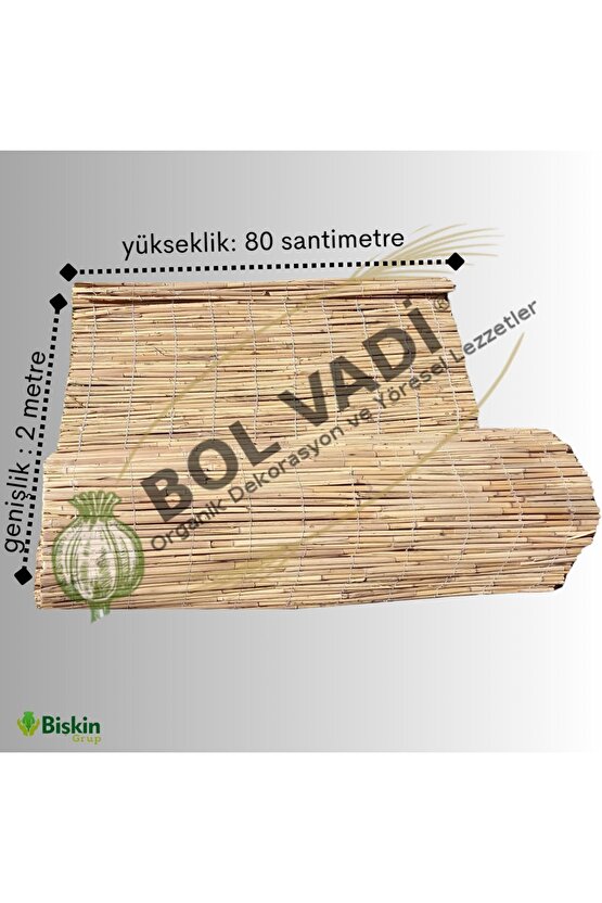80cm X 2m Afyonkarahisardan Misina Ipli Doğal Bambu Kamış Çit,bahçe Çiti,hasır Çit, Gölgelik