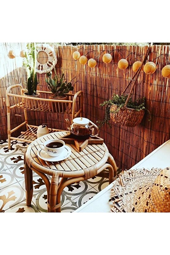 TEL DOKUMA Kamış Çit Bambu Hasır Yükseklik 2,00 Metre En 5,00 Metre Doğal Kamış Gölgelik 2x5 Metre