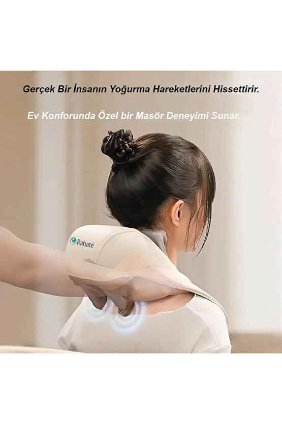 Rahaté – Dokunuş Hissi Veren Şarjlı Isıtmalı Masaj Aleti (Ovmalı Boyun, Sırt ve Bacak Masaj Cihazı)