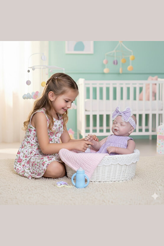 Oyuncak Kutulu 43 Cm Aksesuarlı Gerçekçi Elbiseli Bebek Çocuklar İçin Oyuncak Bebek