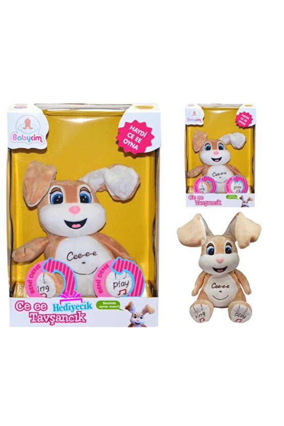 Ce Ee Oyuncu Tavşancık Şarkı Söyler Müzikli Sesli Kulakları Hareket Eder Bebekler İçin Oyuncak