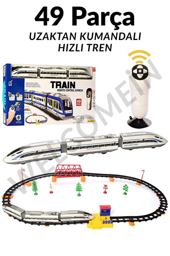 Oyuncak Uzaktan Kumandalı 49 Parça Işıklı 265 Cm Hızlı Tren Set
