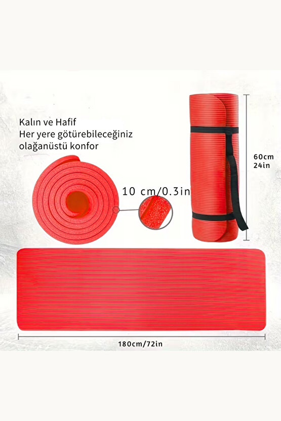 Ev ve Spor Salonuna Uygun Ultra Yumuşak Silikon 10 MM Yoga ve Pilates Matı Taşıma Askı Aparatı