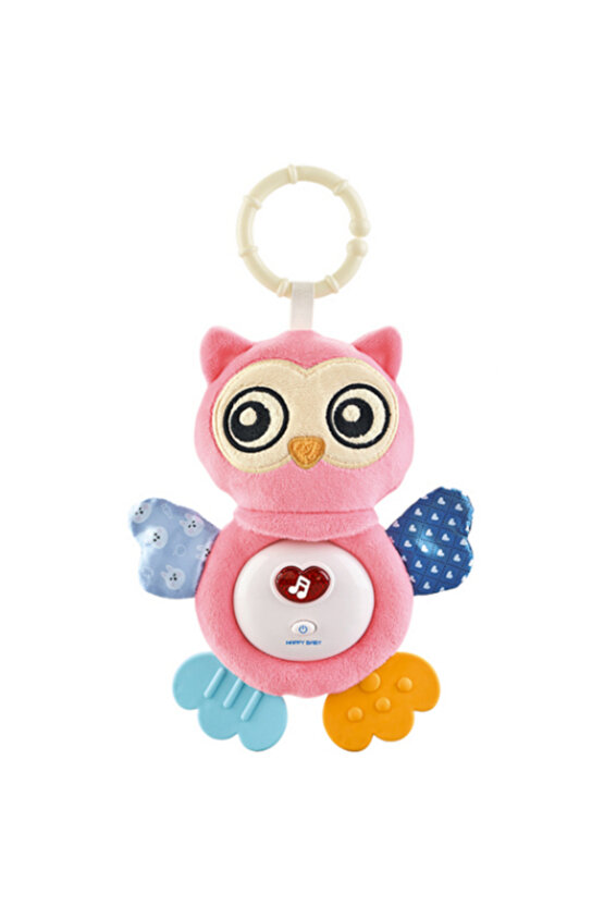 Oyuncak Işıklı Ve Sesli Diş Kaşıyıcılı Peluş Uyku Arkadaşı Bebek Baykuşu