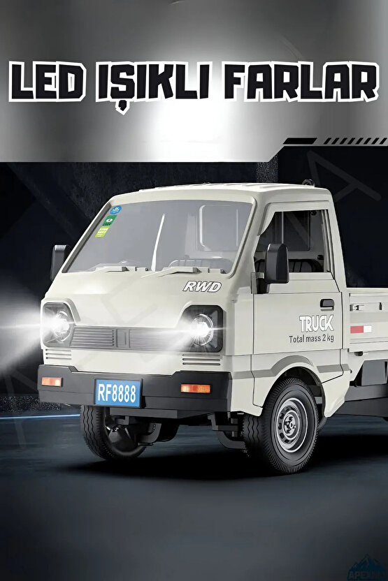 Oyuncak 2.4GHz Uzaktan Kumandalı Sesli Işıklı Şarjlı Buhar Atan Kapıları Açılan Rc Kamyonet